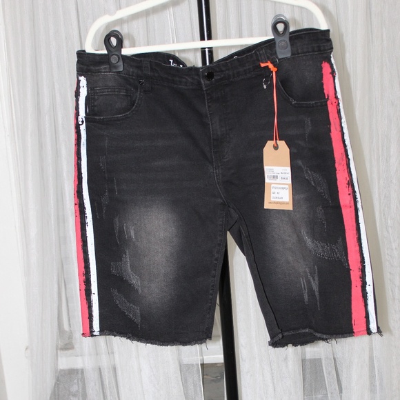 Kilogram Painted Stripe Denim Shorts. Sz 42 - Picture 1 of 5
